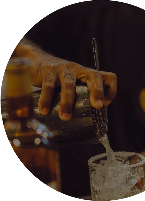 Bartender mixing cocktails
